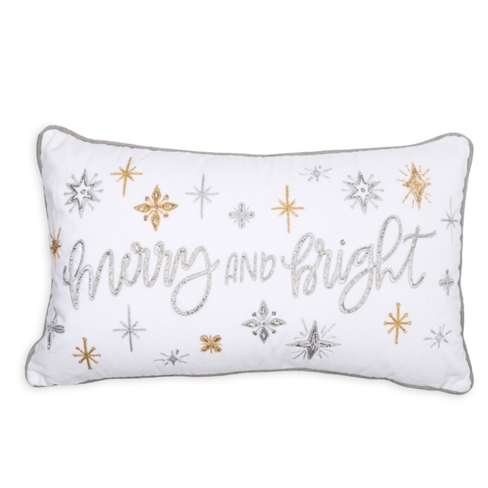 Merry & Bright Velvet Christmas Pillow
